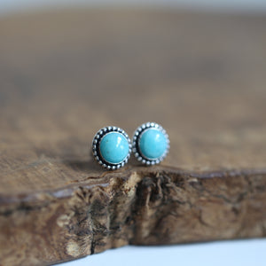 8mm Post Earrings - Choose Your Stone - Amazonite - Charoite - Pink Opal - Black Onyx - Spiny Oyster - Sterling Silver