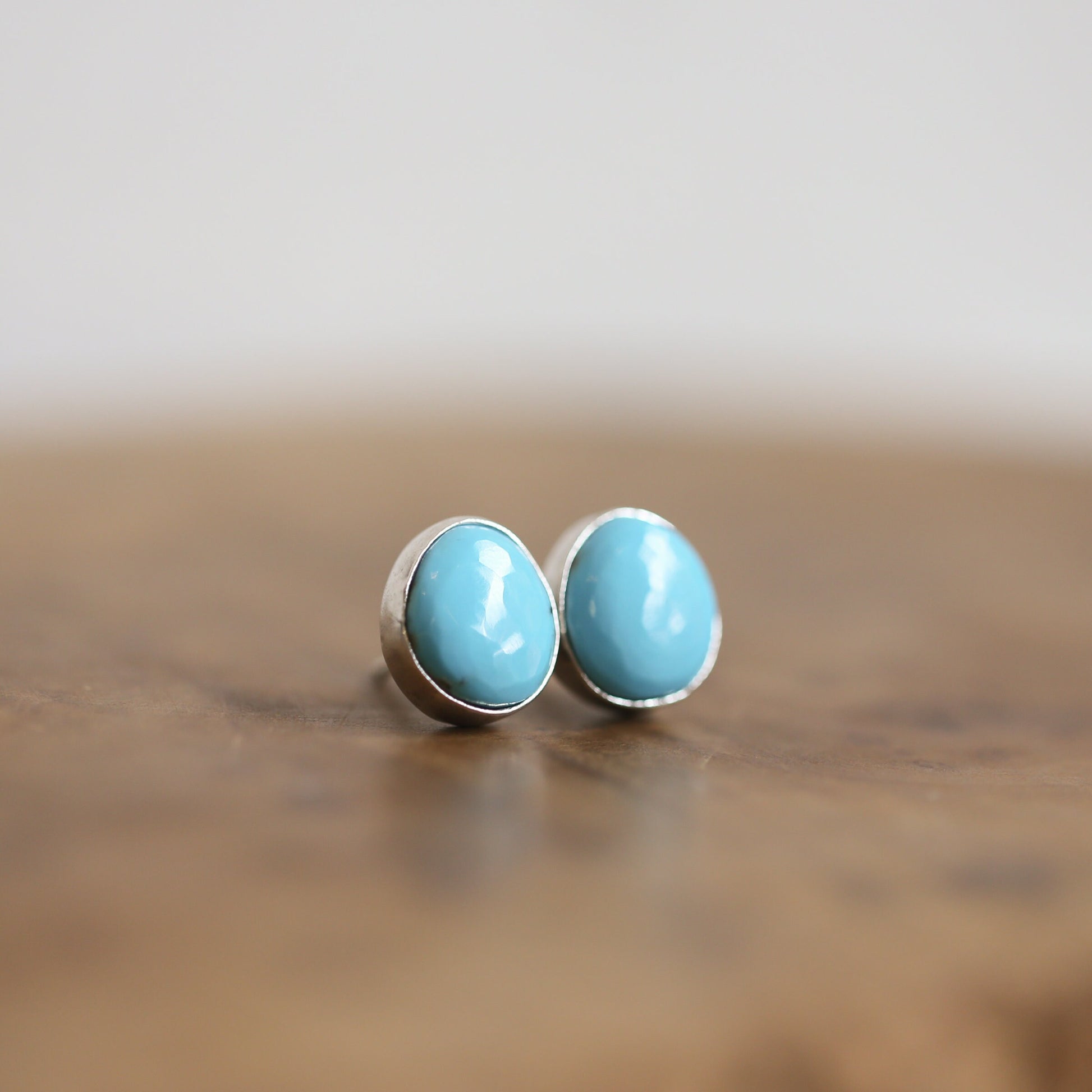 Campitos Turquoise Sterling Silver Studs – American Turquoise Earrings