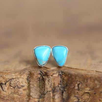 Campitos Turquoise Sterling Silver Studs – American Turquoise Earrings