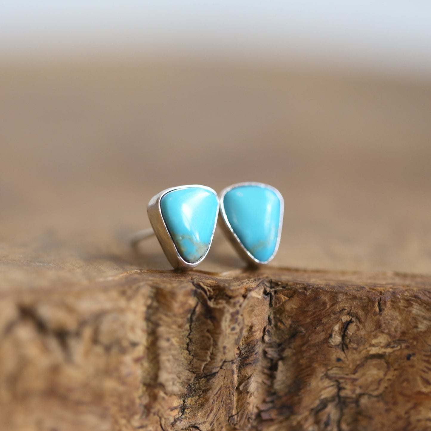Campitos Turquoise Sterling Silver Studs – American Turquoise Earrings