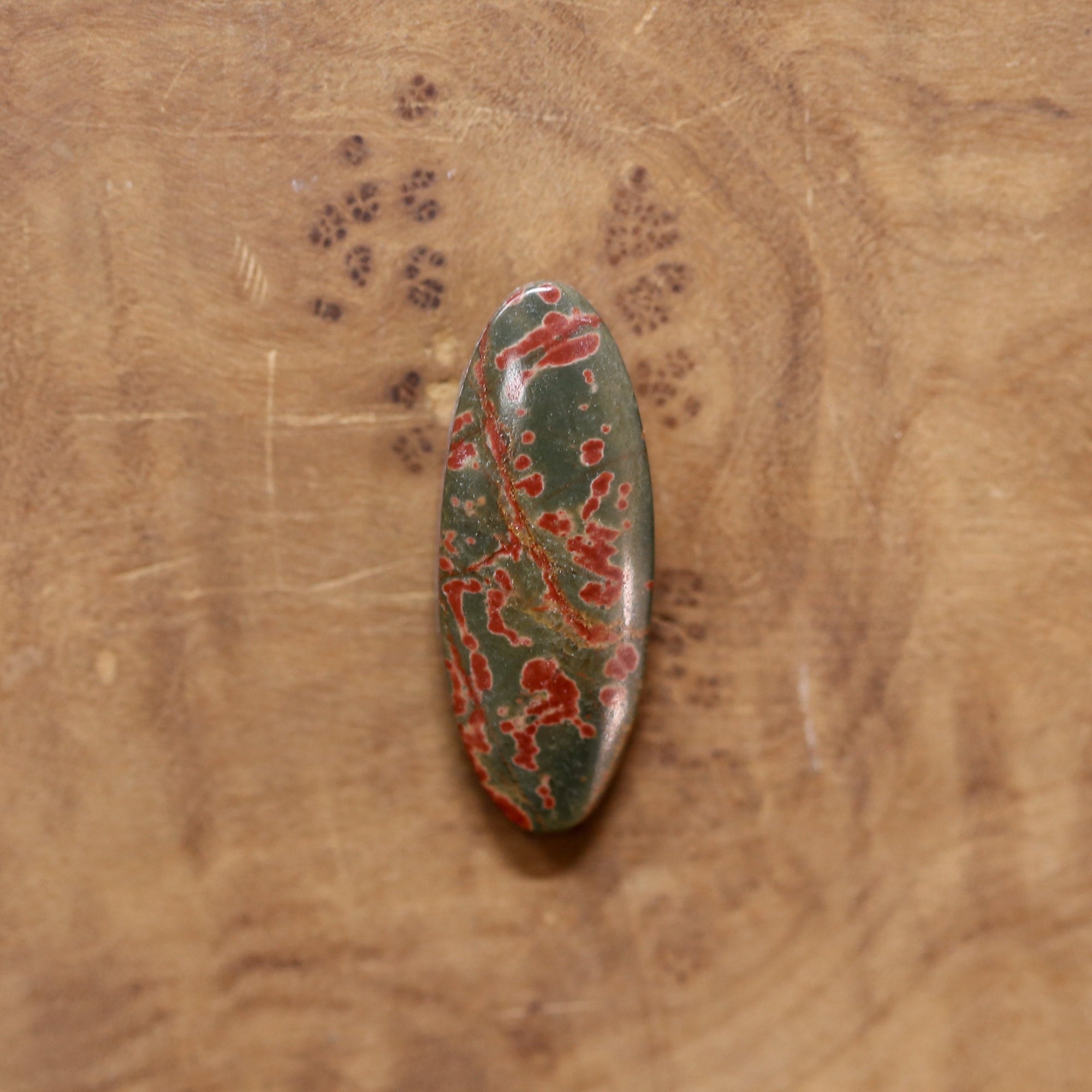 Red Creek Jasper Ring - 18K Solid Gold Bezel - Sterling Silver