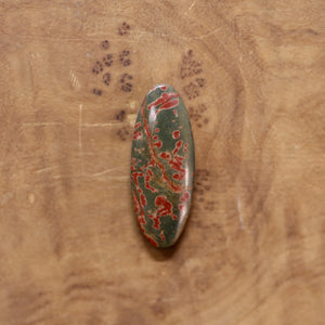 Red Creek Jasper Ring - 18K Solid Gold Bezel - Sterling Silver