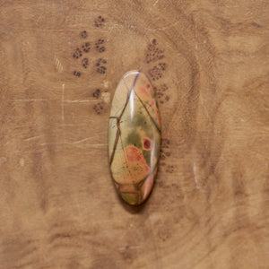 Red Creek Jasper Ring - 18K Solid Gold Bezel - Sterling Silver