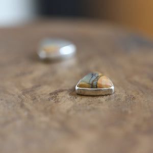 Red Creek Jasper Triangle Posts - Choose your Pair - Ready to Ship - .925 Sterling Silver