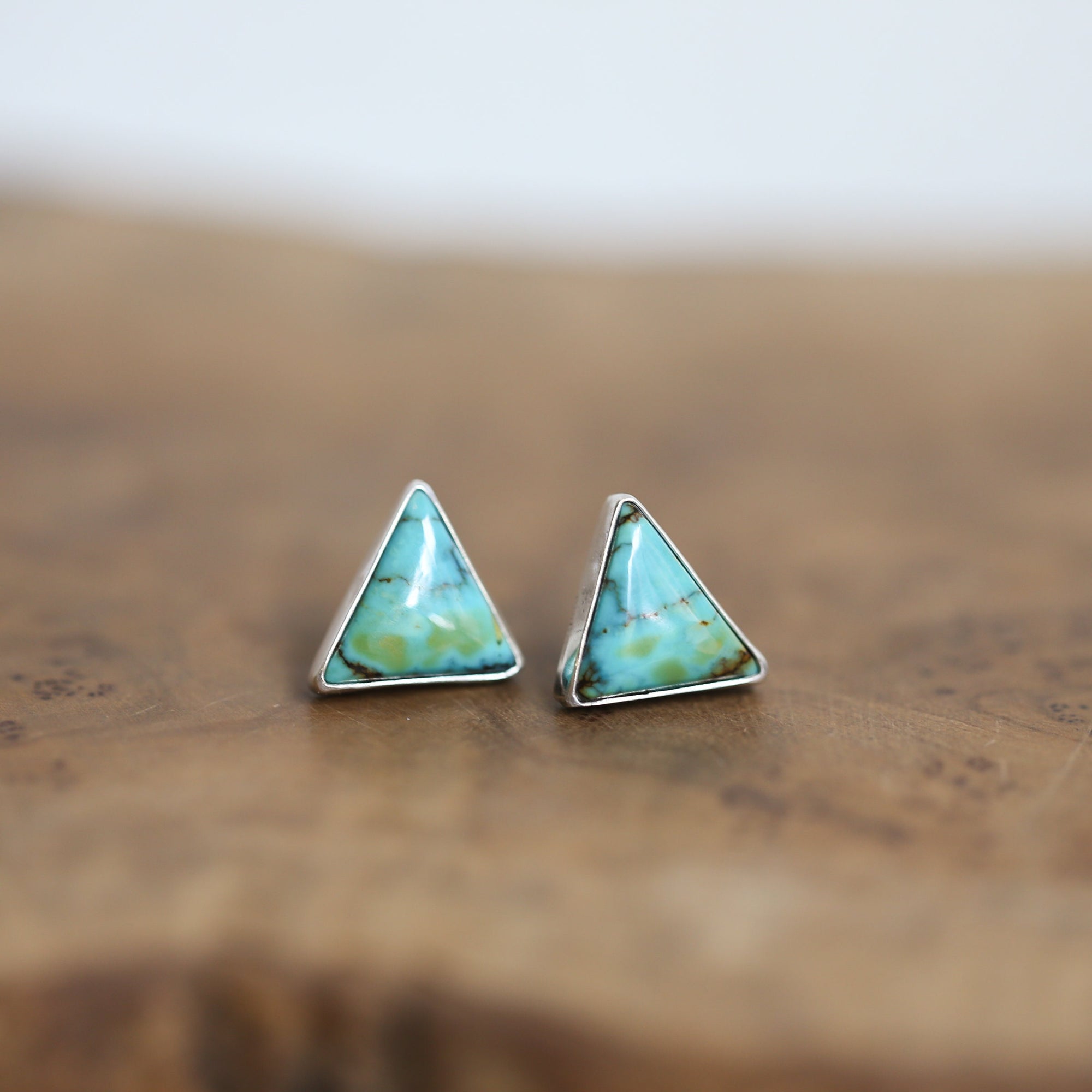 Blue Moon Turquoise Earrings - Turquoise Posts - Ready to Ship - Sterling Silver