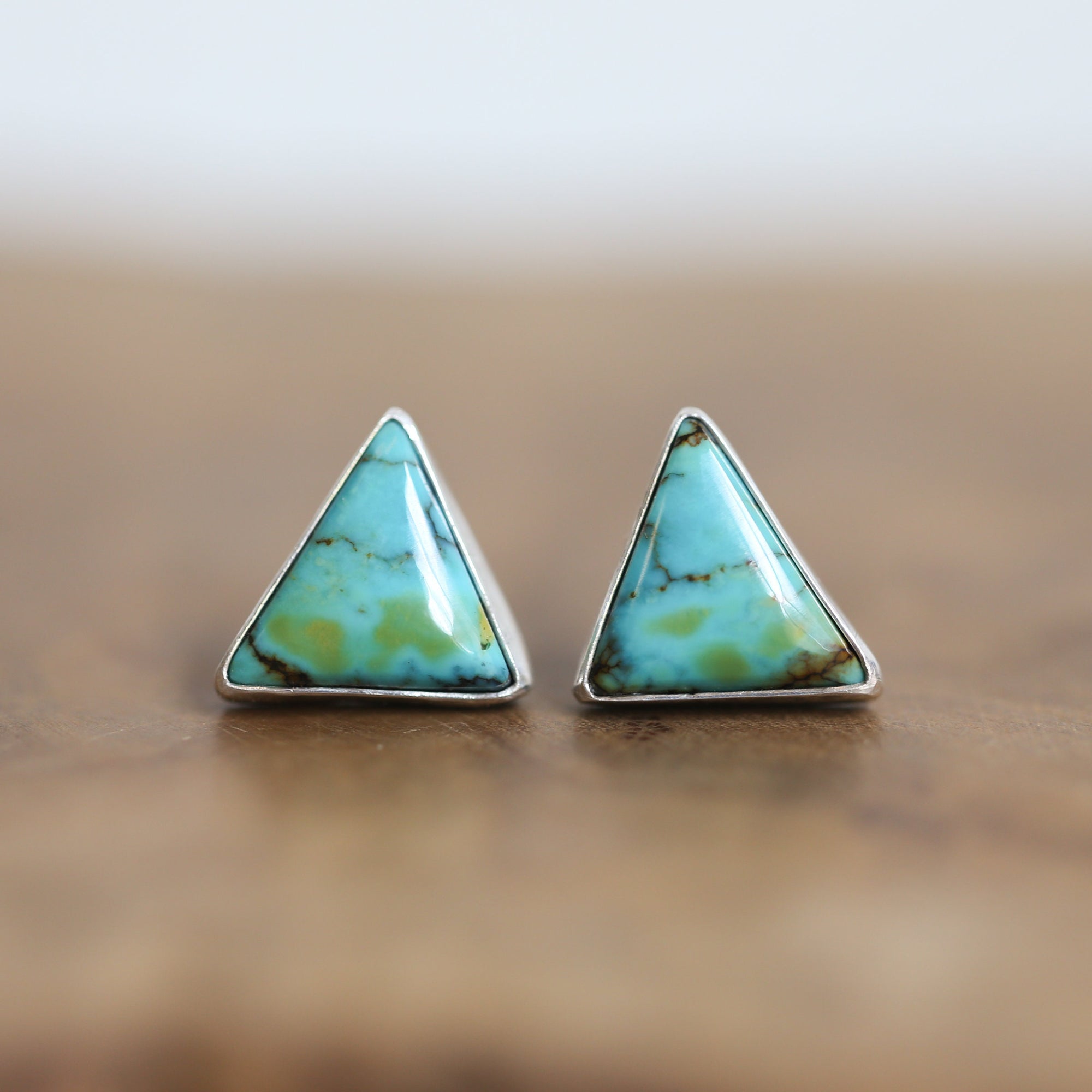 Blue Moon Turquoise Earrings - Turquoise Posts - Ready to Ship - Sterling Silver