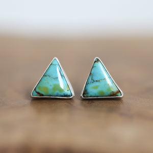 OOAK Blue Moon Turquoise Earrings - Blue Moon Turquoise Posts - Sterling Silver
