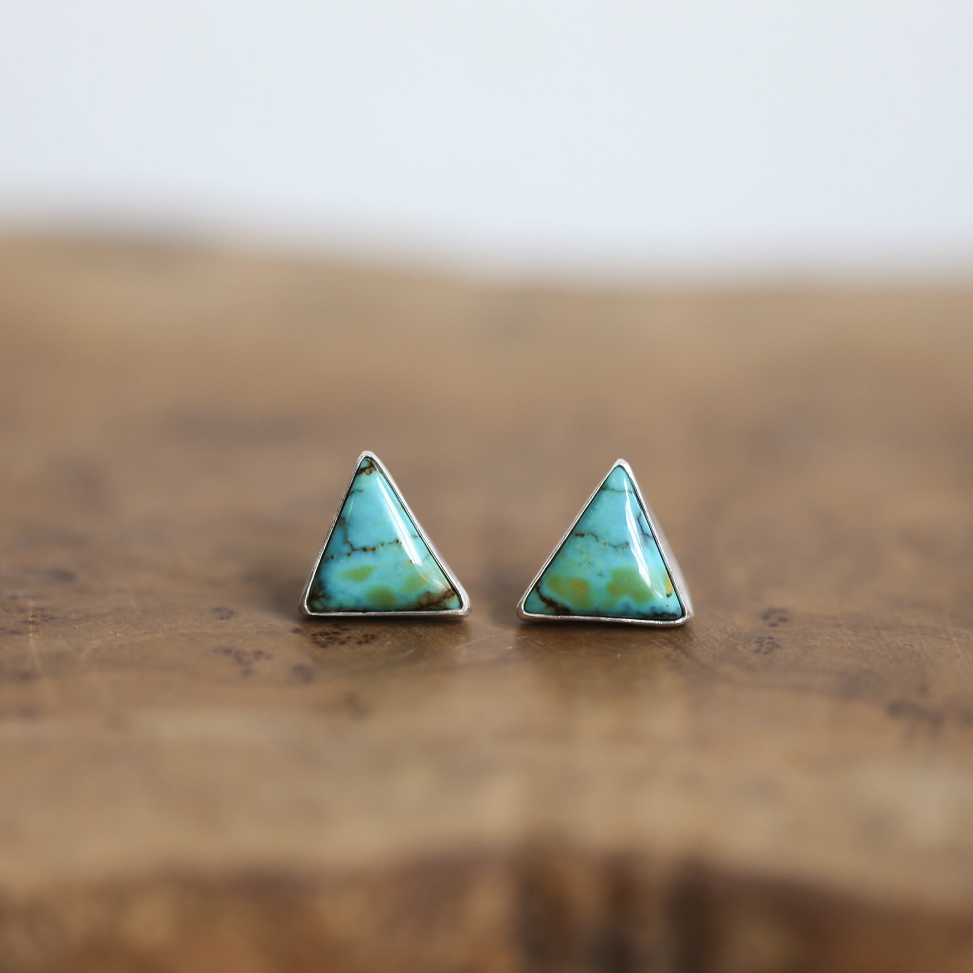 Blue Moon Turquoise Earrings - Turquoise Posts - Ready to Ship - Sterling Silver