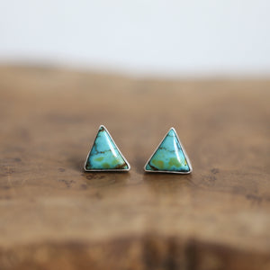 OOAK Blue Moon Turquoise Earrings - Blue Moon Turquoise Posts - Sterling Silver