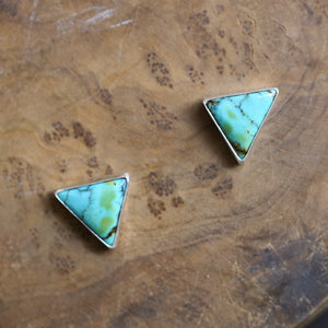 OOAK Blue Moon Turquoise Earrings - Blue Moon Turquoise Posts - Sterling Silver