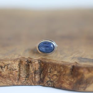 Kyanite East West Ring - Sterling Silver Ring - Silversmith Ring - Blue Kyanite Ring