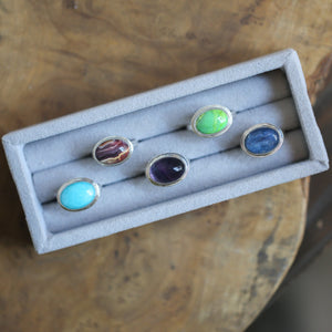 Kyanite East West Ring - Sterling Silver - Blue Kyanite Ring