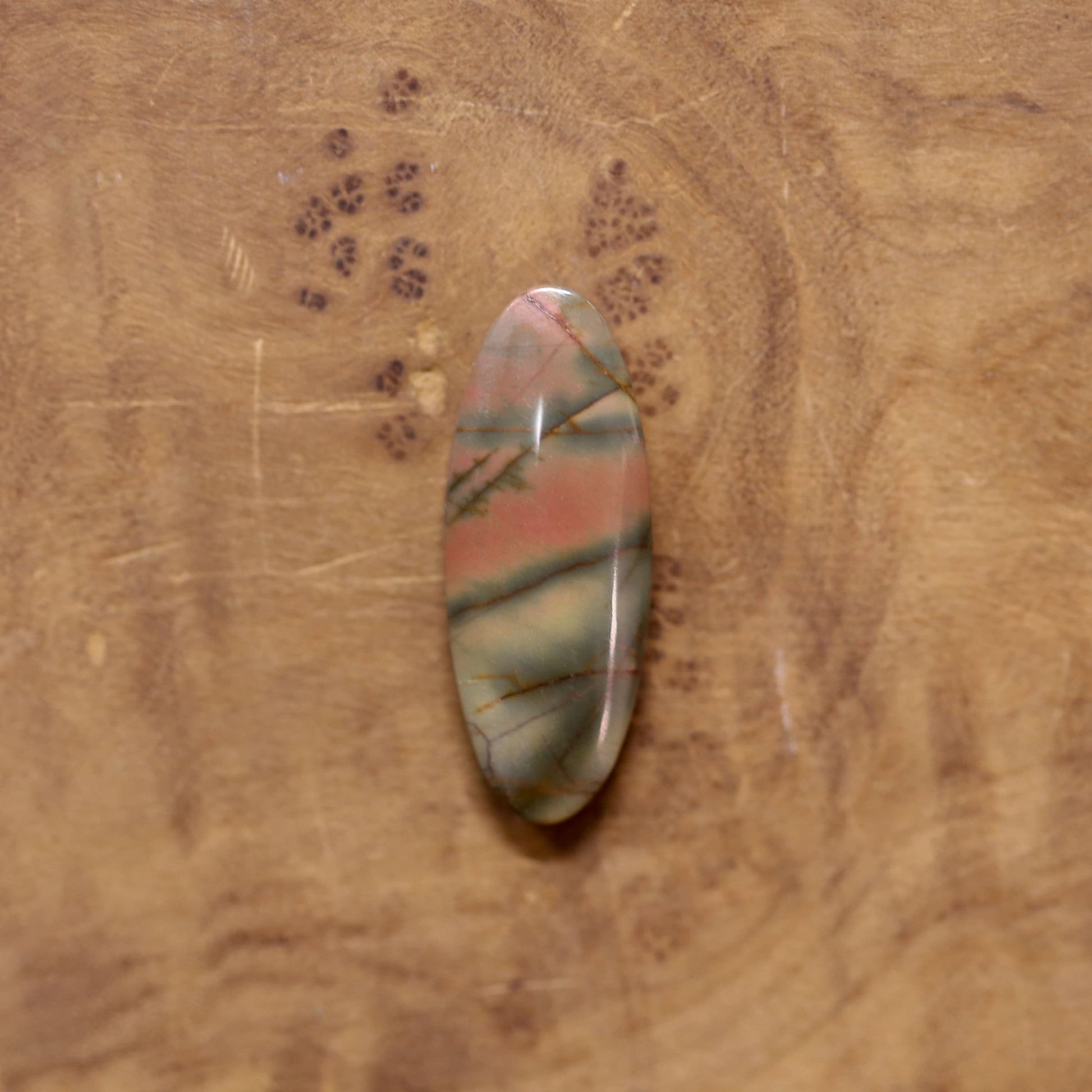 Custom Red Creek Jasper Ring - 18K Solid Gold Bezel - Sterling Silver