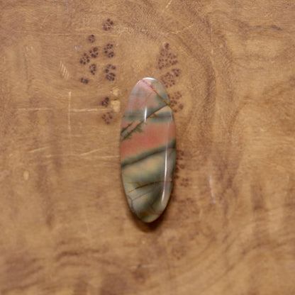 Custom Red Creek Jasper Ring - 18K Solid Gold Bezel - Sterling Silver
