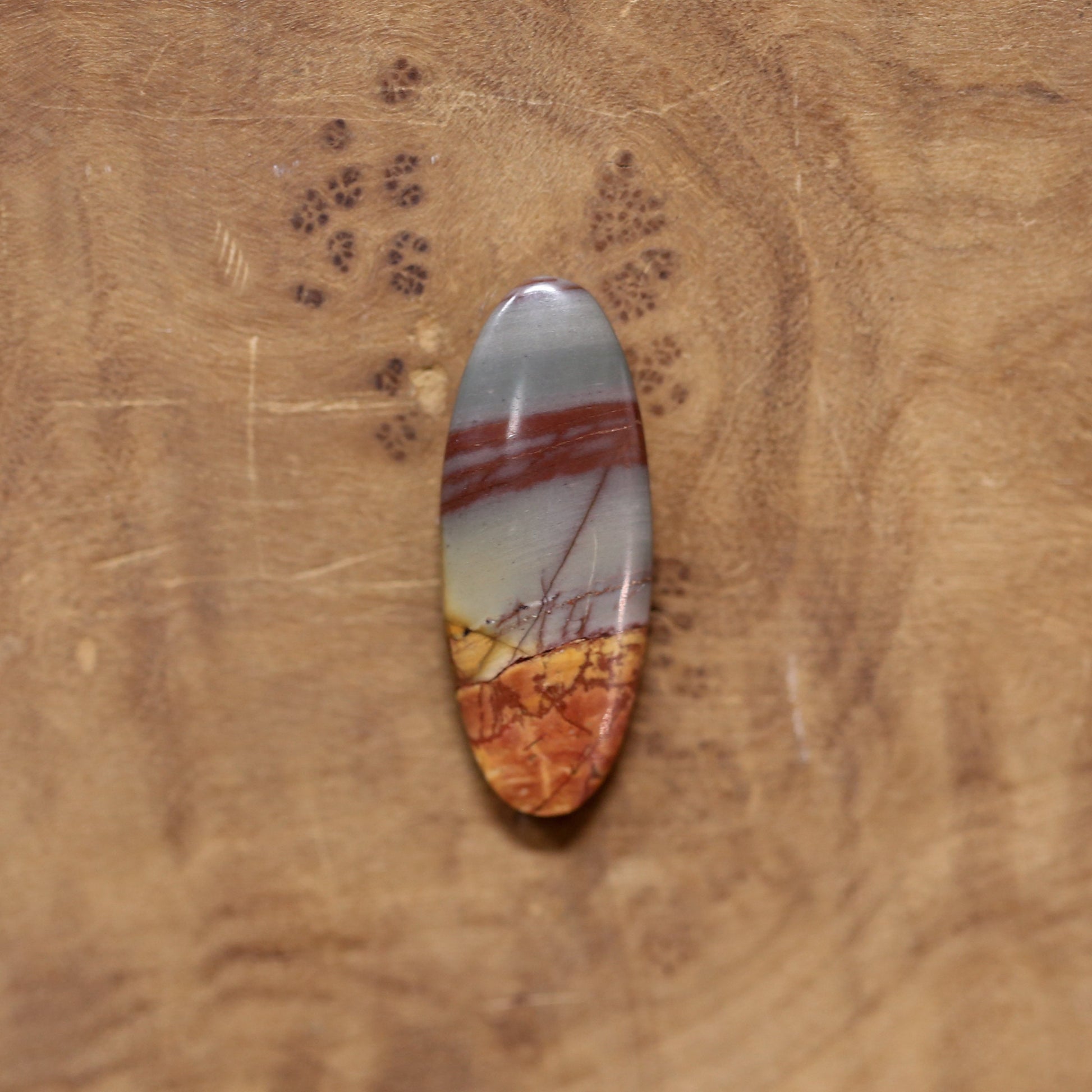 Custom Red Creek Jasper Ring - 18K Solid Gold Bezel - Sterling Silver