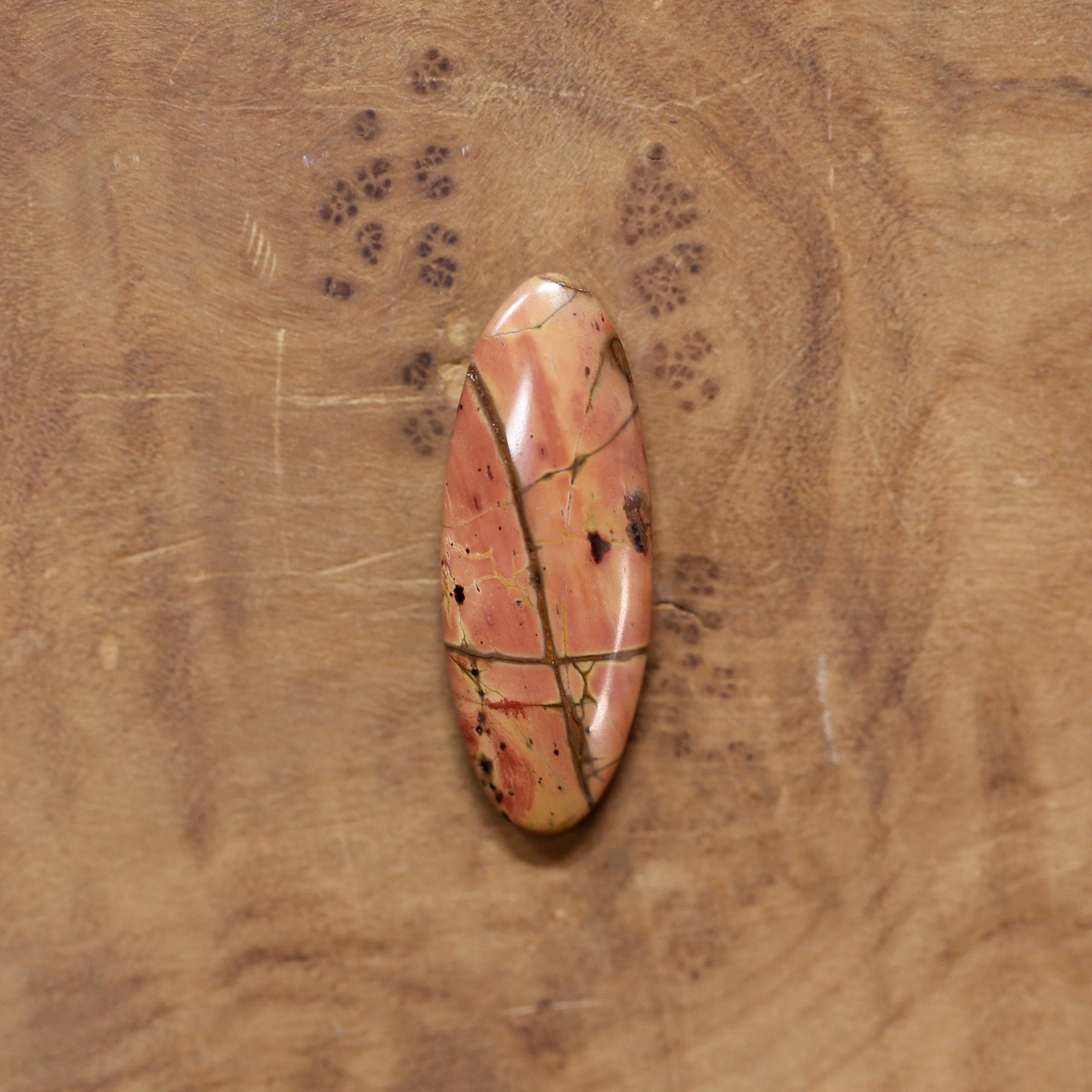 Red Creek Jasper Ring - 18K Solid Gold Bezel - Sterling Silver