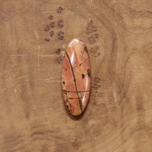 Red Creek Jasper Ring - 18K Solid Gold Bezel - Sterling Silver