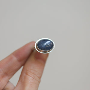 Kyanite East West Ring - Sterling Silver Ring - Silversmith Ring - Blue Kyanite Ring