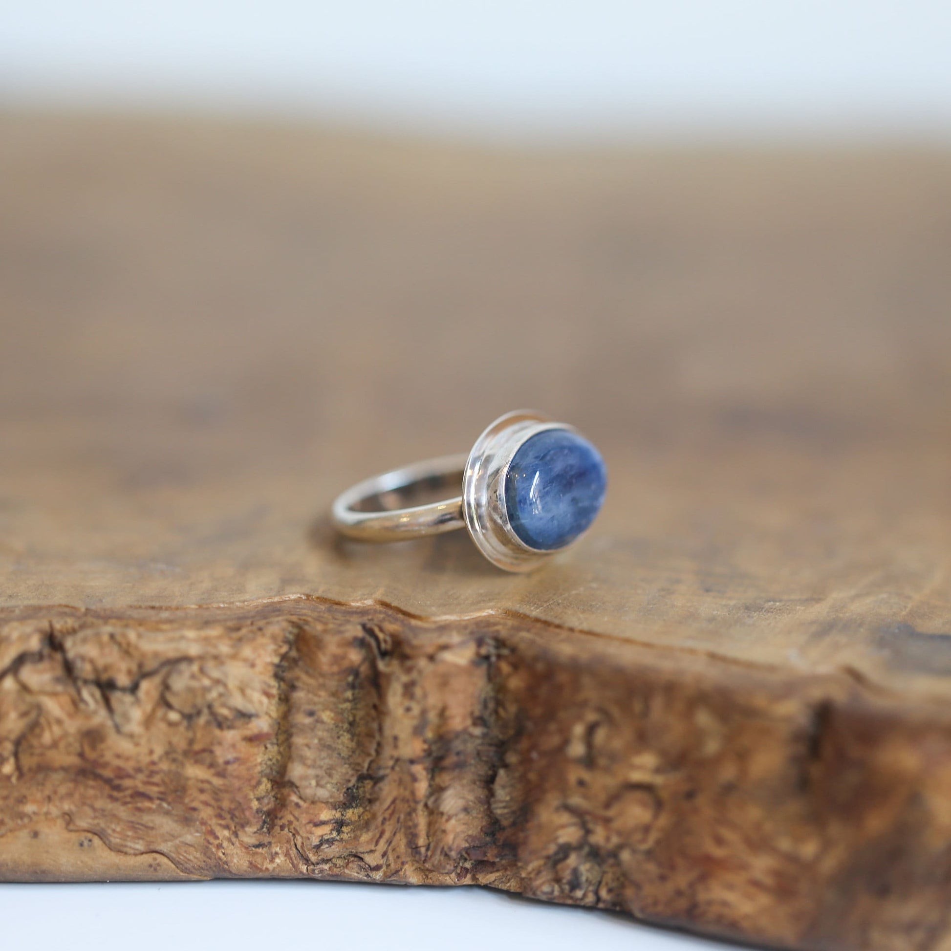 Kyanite East West Ring - Sterling Silver - Blue Kyanite Ring