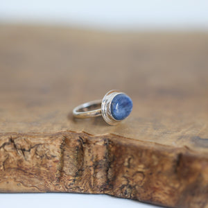 Kyanite East West Ring - Sterling Silver Ring - Silversmith Ring - Blue Kyanite Ring