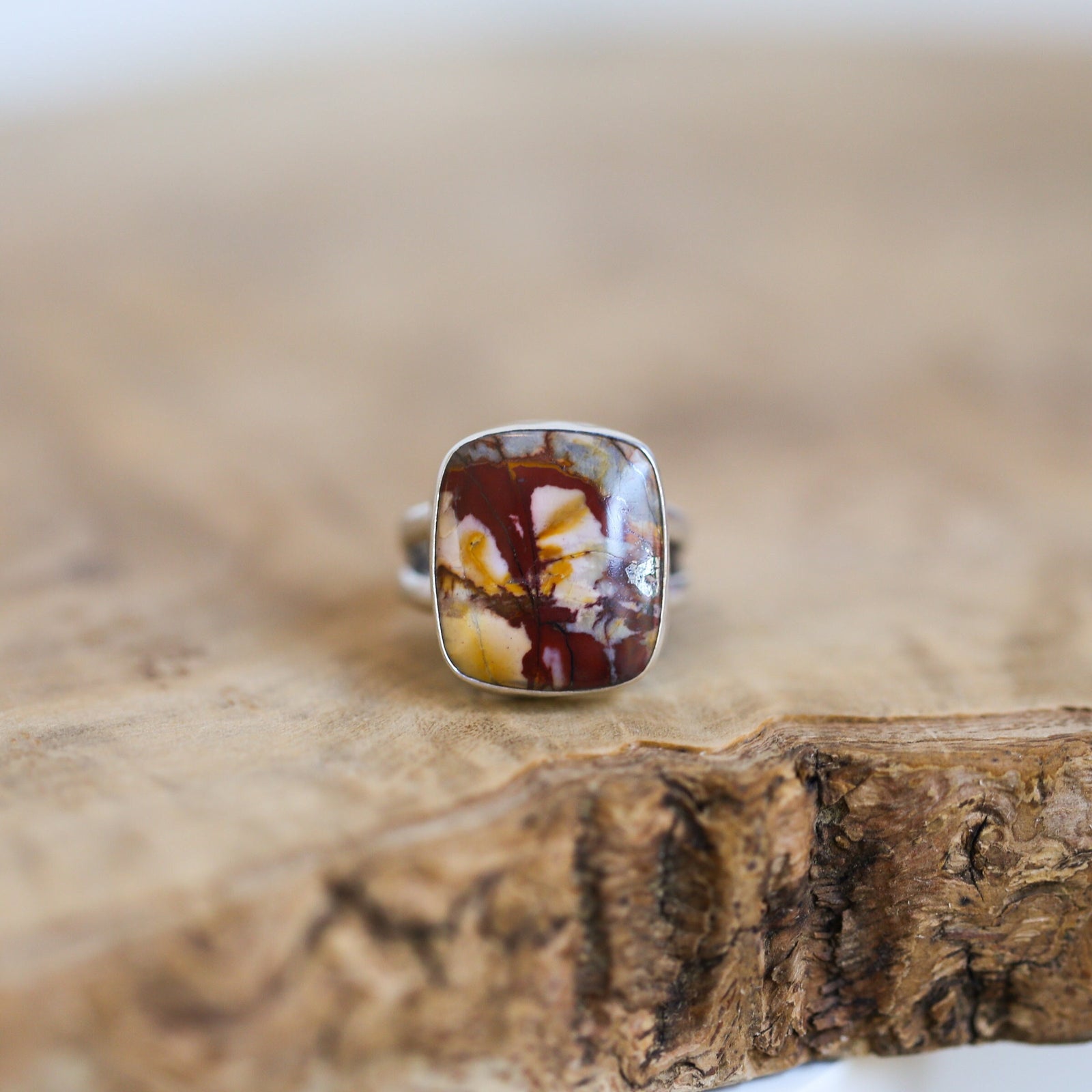 Red Creek Jasper Ring - .925 Sterling Silver Ring - Choose Your Stone Ring