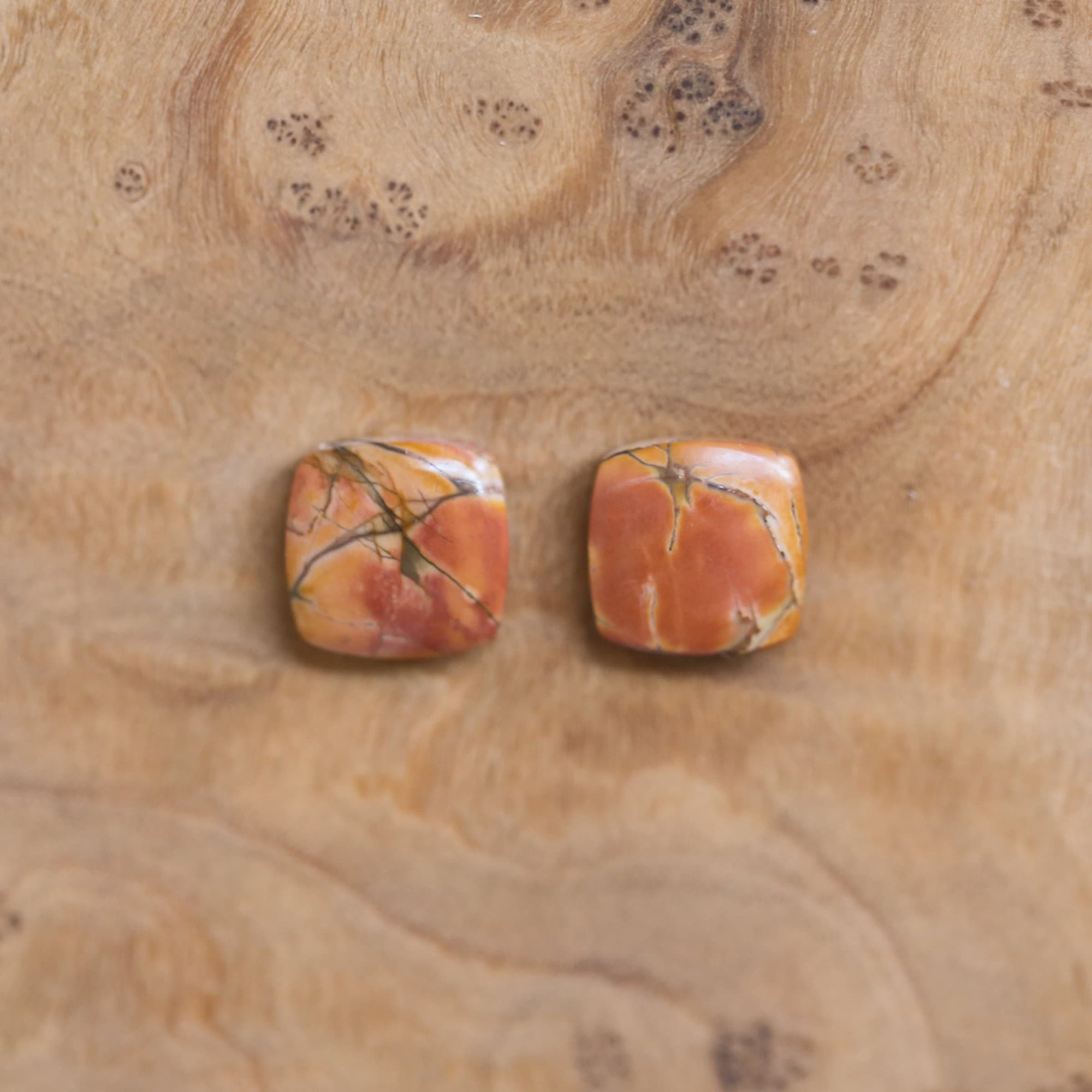 Red Creek Jasper Posts - .925 Sterling Silver Earrings - Jasper Earrings - Silversmith - OOAK