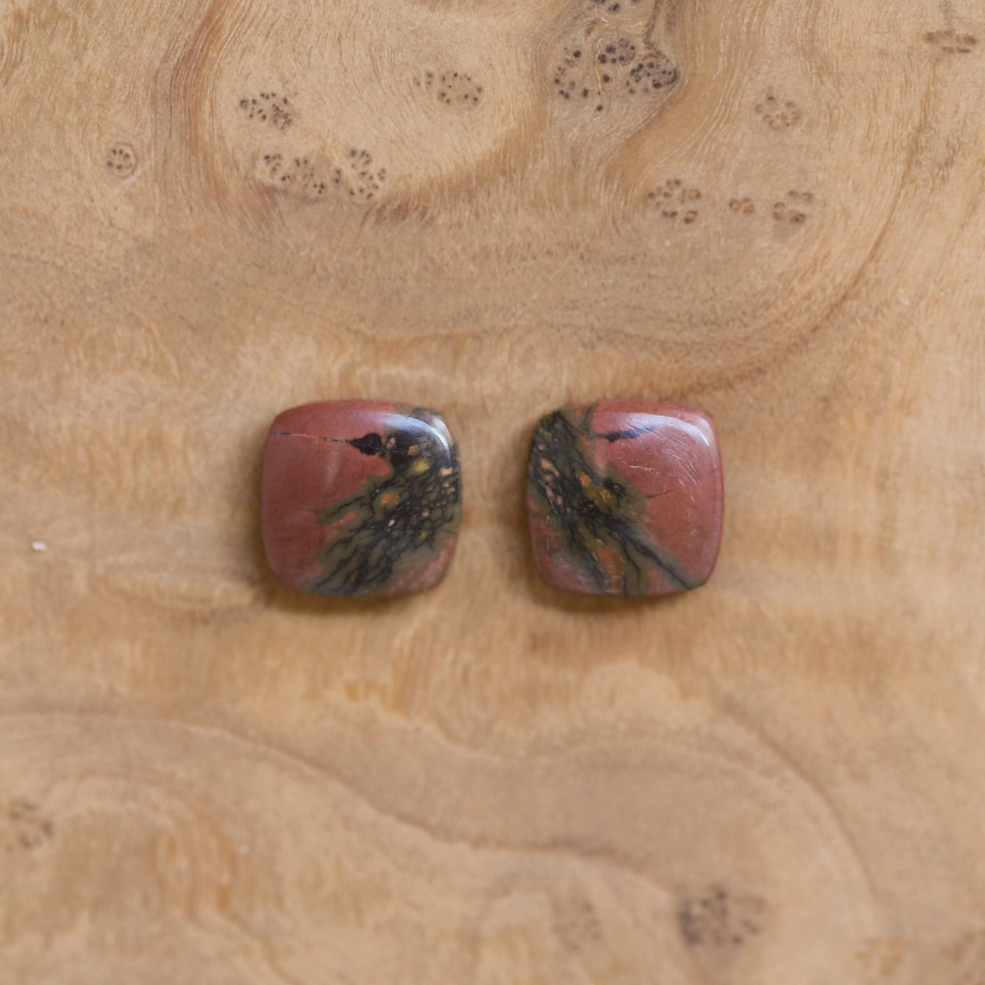 Red Creek Jasper Posts - .925 Sterling Silver Earrings - Jasper Earrings - Silversmith - OOAK