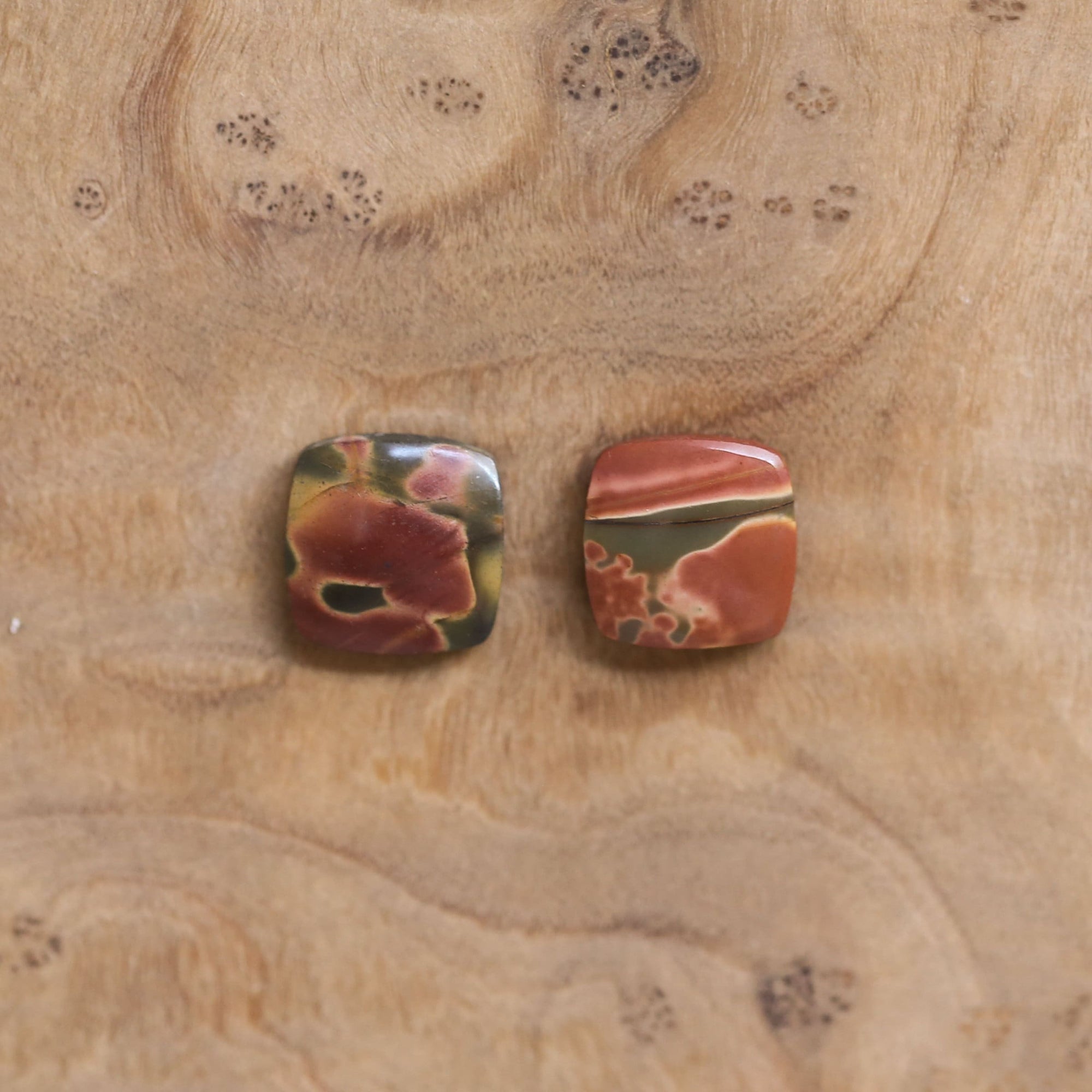 Red Creek Jasper Posts - .925 Sterling Silver Earrings - Jasper Earrings - Silversmith - OOAK