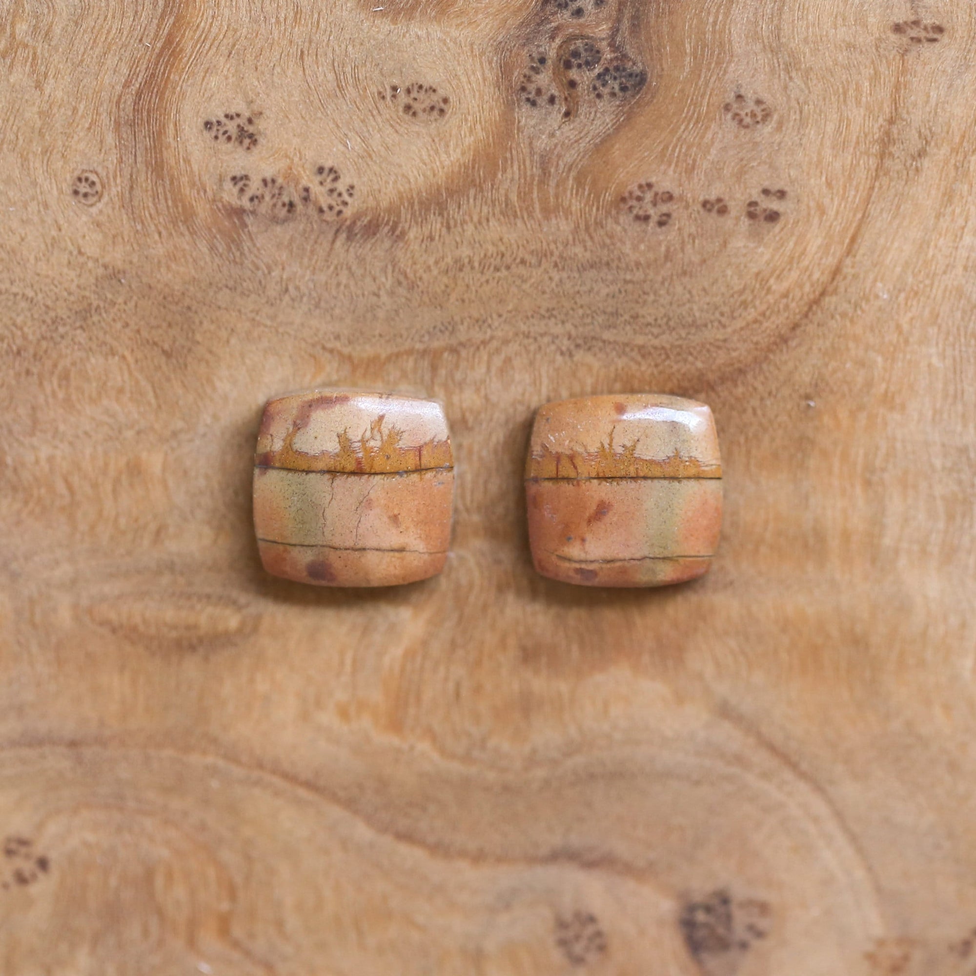 Red Creek Jasper Posts - .925 Sterling Silver Earrings - Jasper Earrings - Silversmith - OOAK