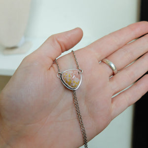 Ocean Jasper Y Necklace - Jasper Bolo Necklace - Sterling Silver