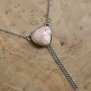 Ocean Jasper Y Necklace - Jasper Bolo Necklace - Sterling Silver
