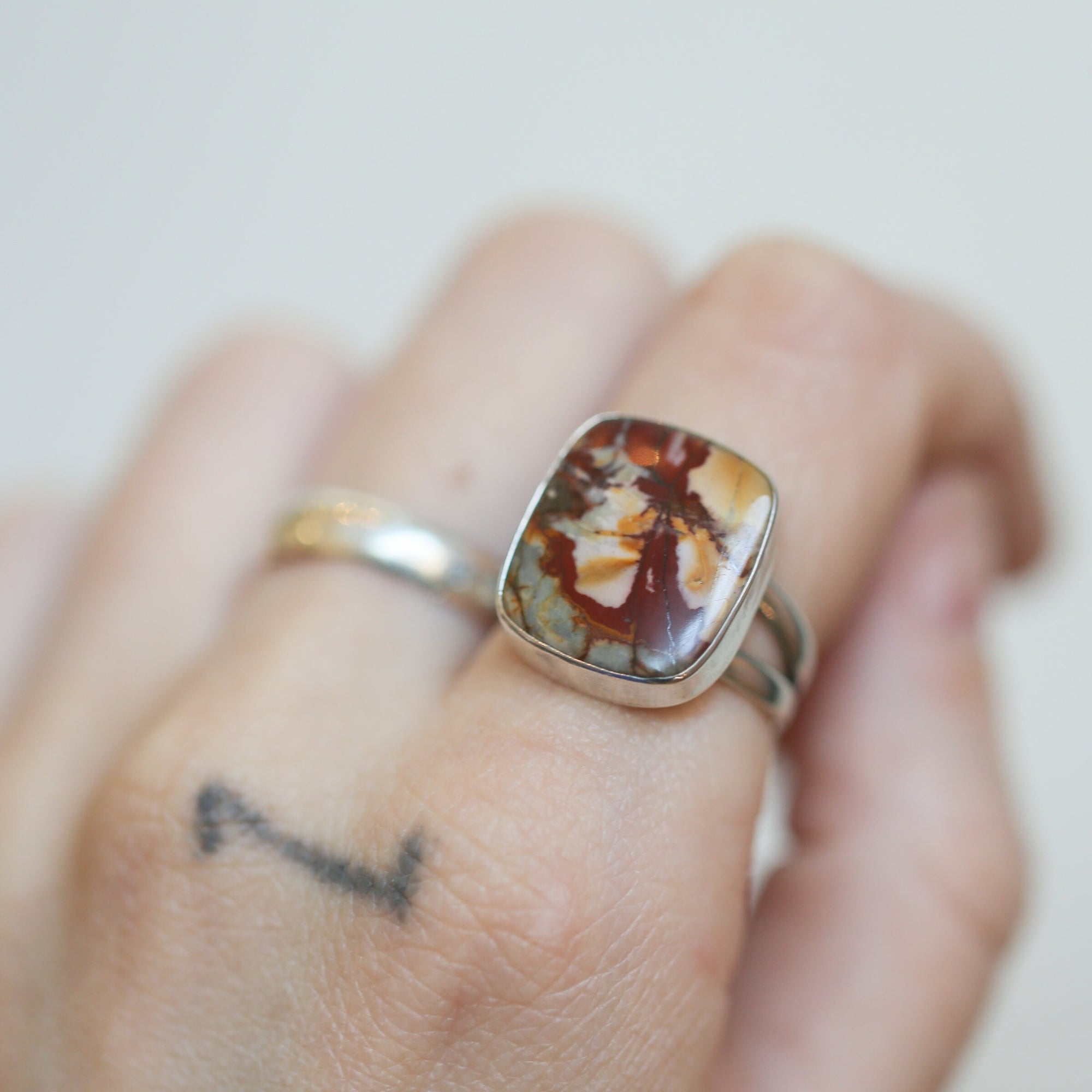 Red Creek Jasper Ring - .925 Sterling Silver Ring - Choose Your Stone Ring