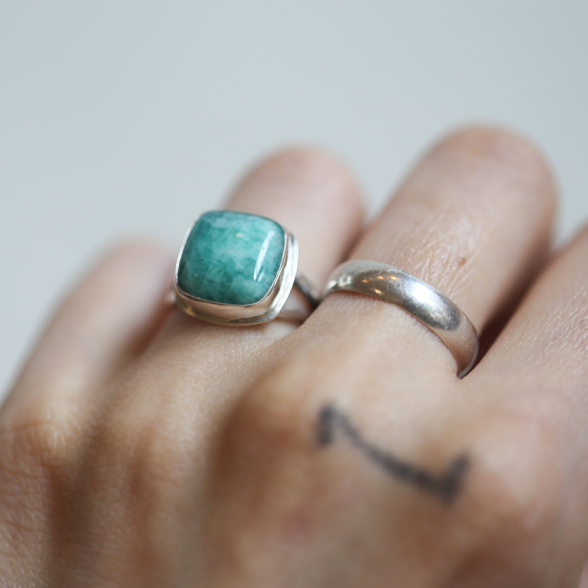 Russian Amazonite Ring - Soft Turquoise Ring - Silversmith - Silversmith Ring