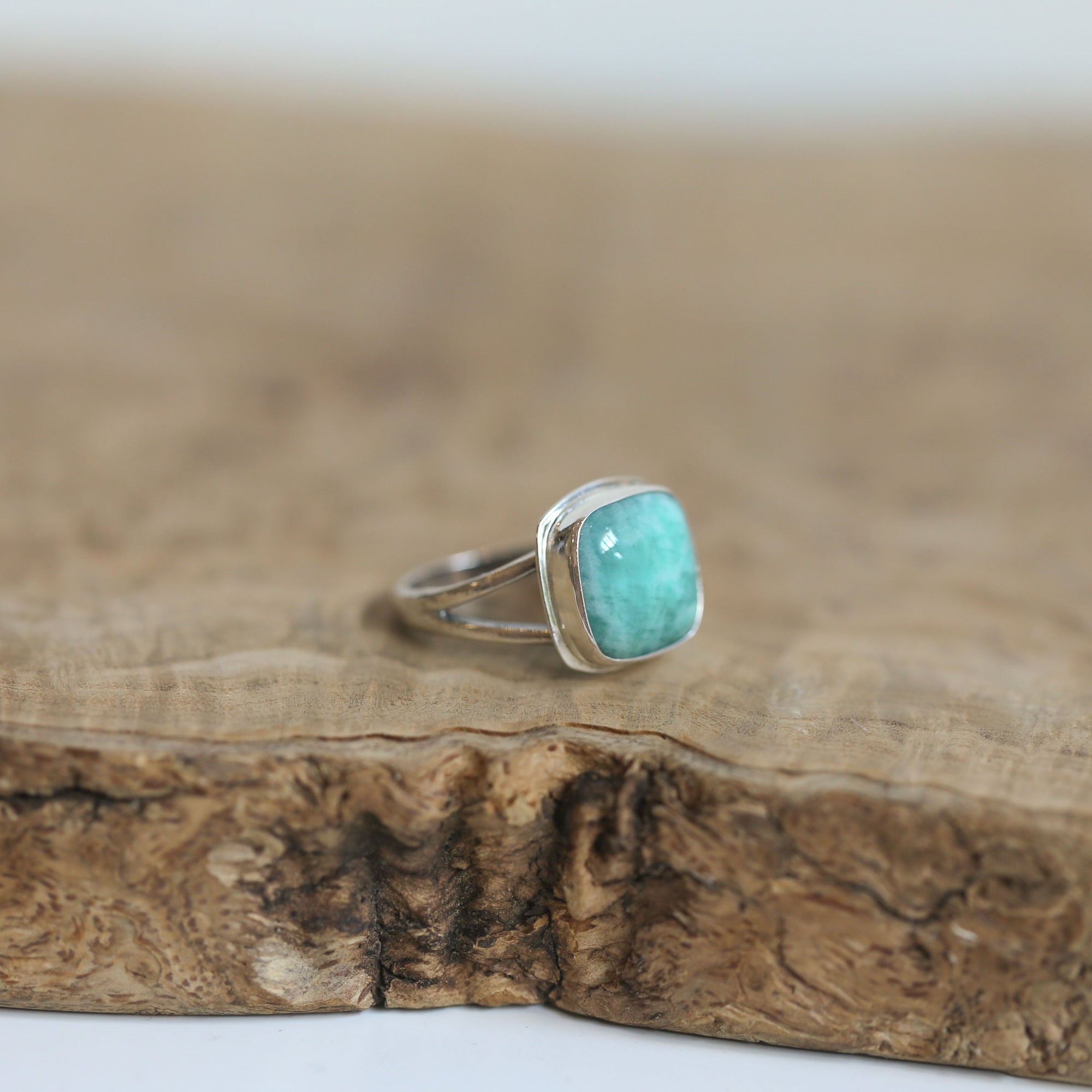 Russian Amazonite Ring - Soft Turquoise Ring - Silversmith - Silversmith Ring