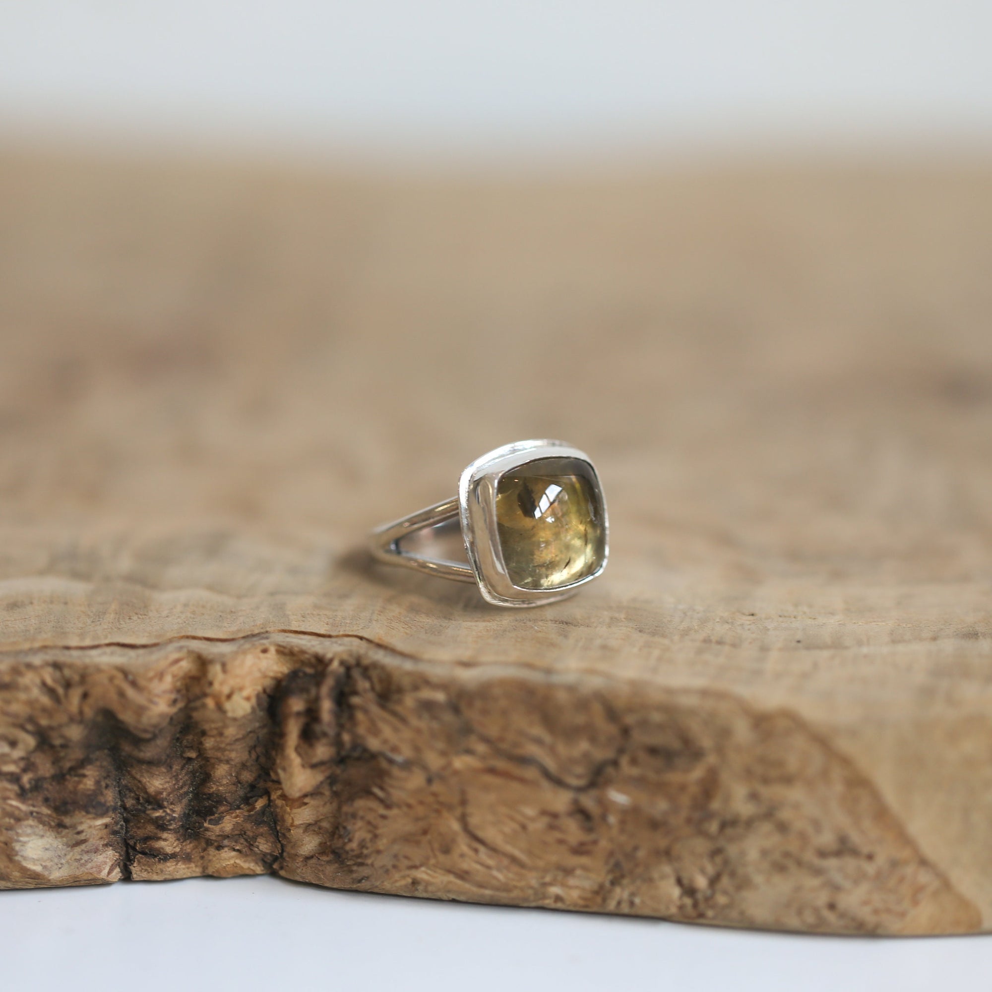 Chelsea Ring in Citrine - Silver Gold Ring - .925 Sterling Silver