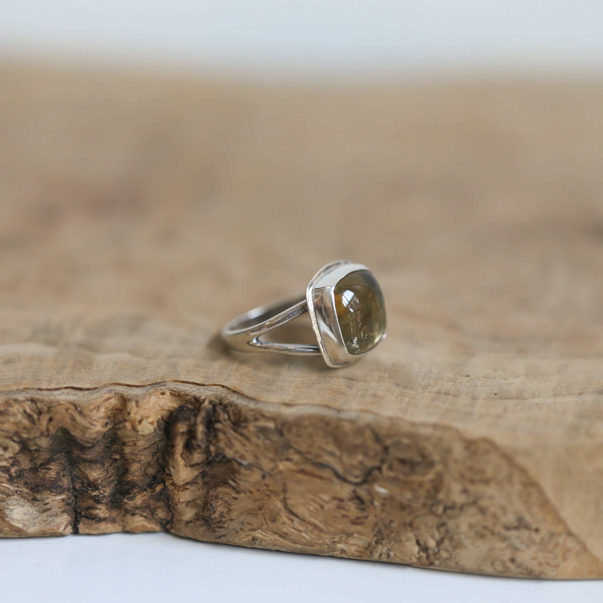 Chelsea Ring in Citrine - Silver Gold Ring - .925 Sterling Silver