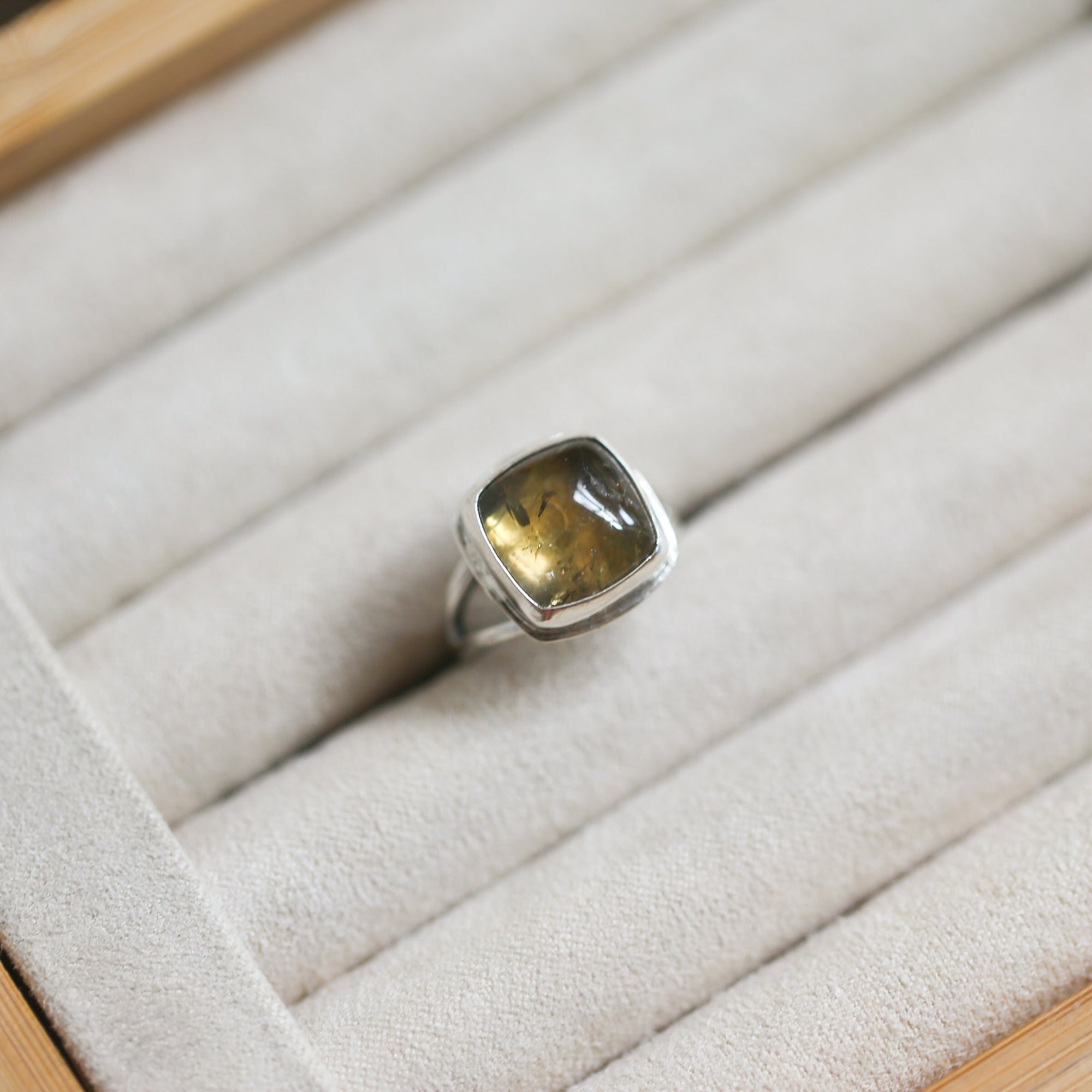 Chelsea Ring in Citrine - Silver Gold Ring - .925 Sterling Silver