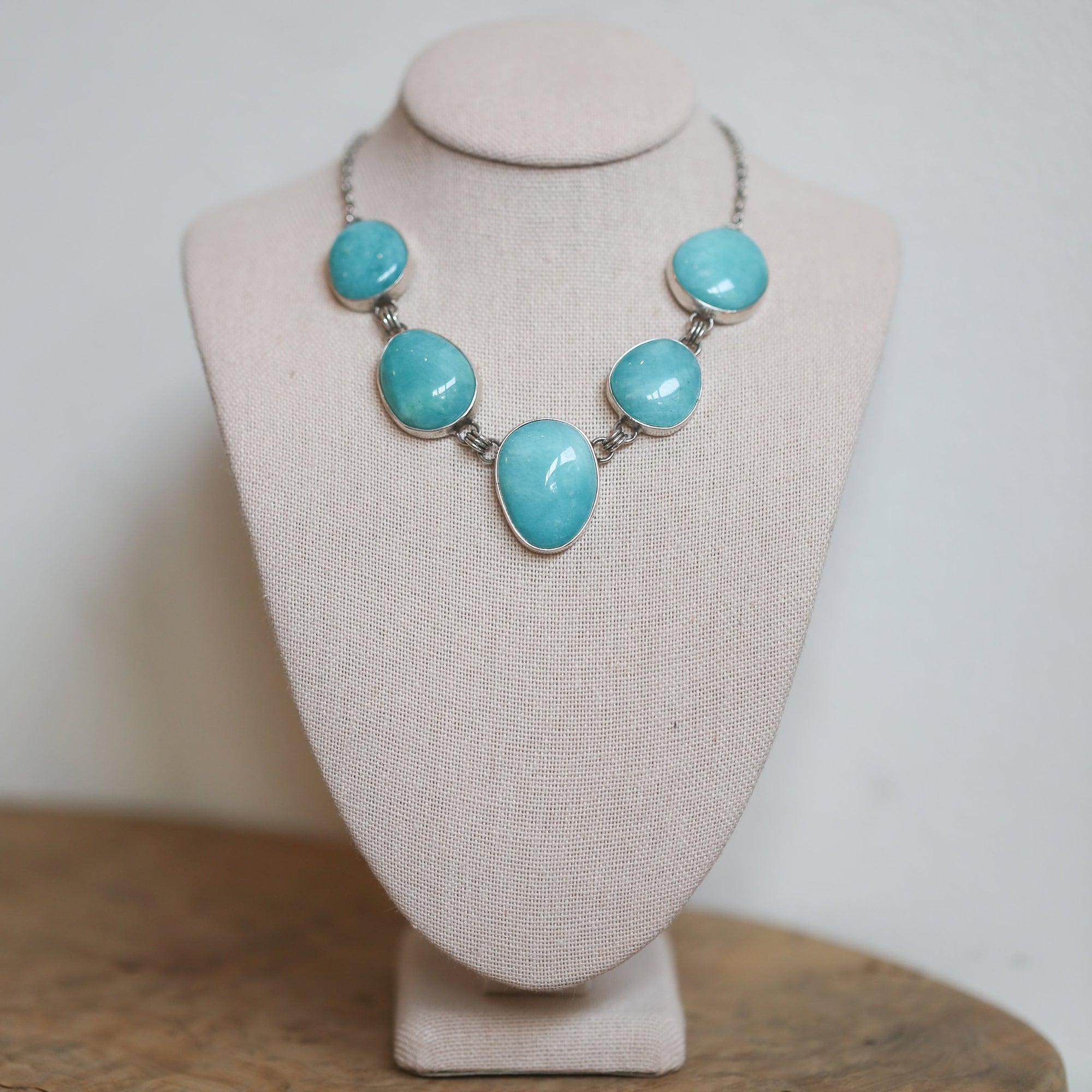 Amazonite Necklace - Multi-Stone - Sterling Silver Chain - OOAK