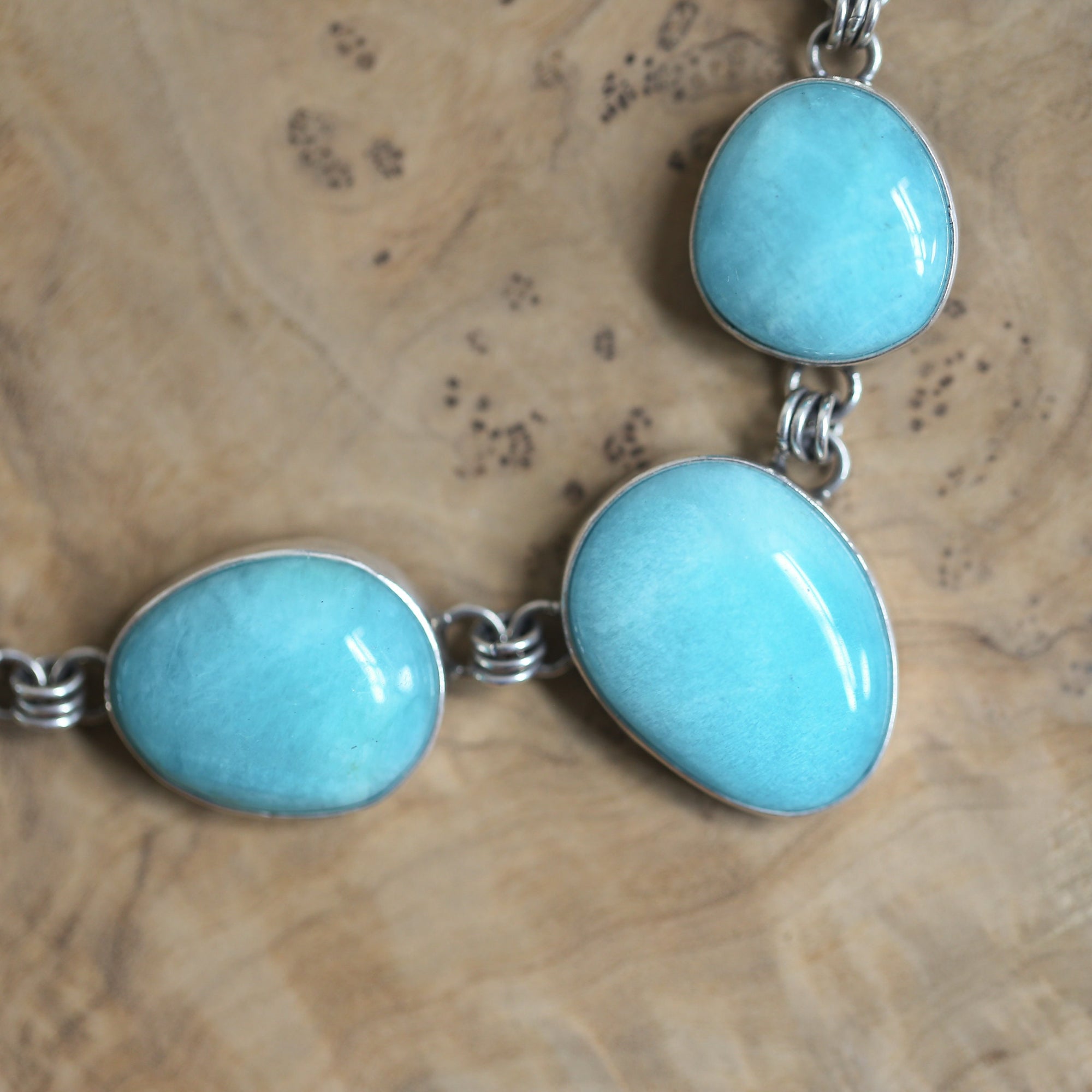 Amazonite Necklace - Multi-Stone - Sterling Silver Chain - OOAK