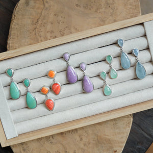Aquamarine Sterling Silver Dangle Earrings - March Birthstone