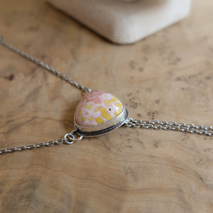 Ocean Jasper Y Necklace - Jasper Bolo Necklace - Sterling Silver