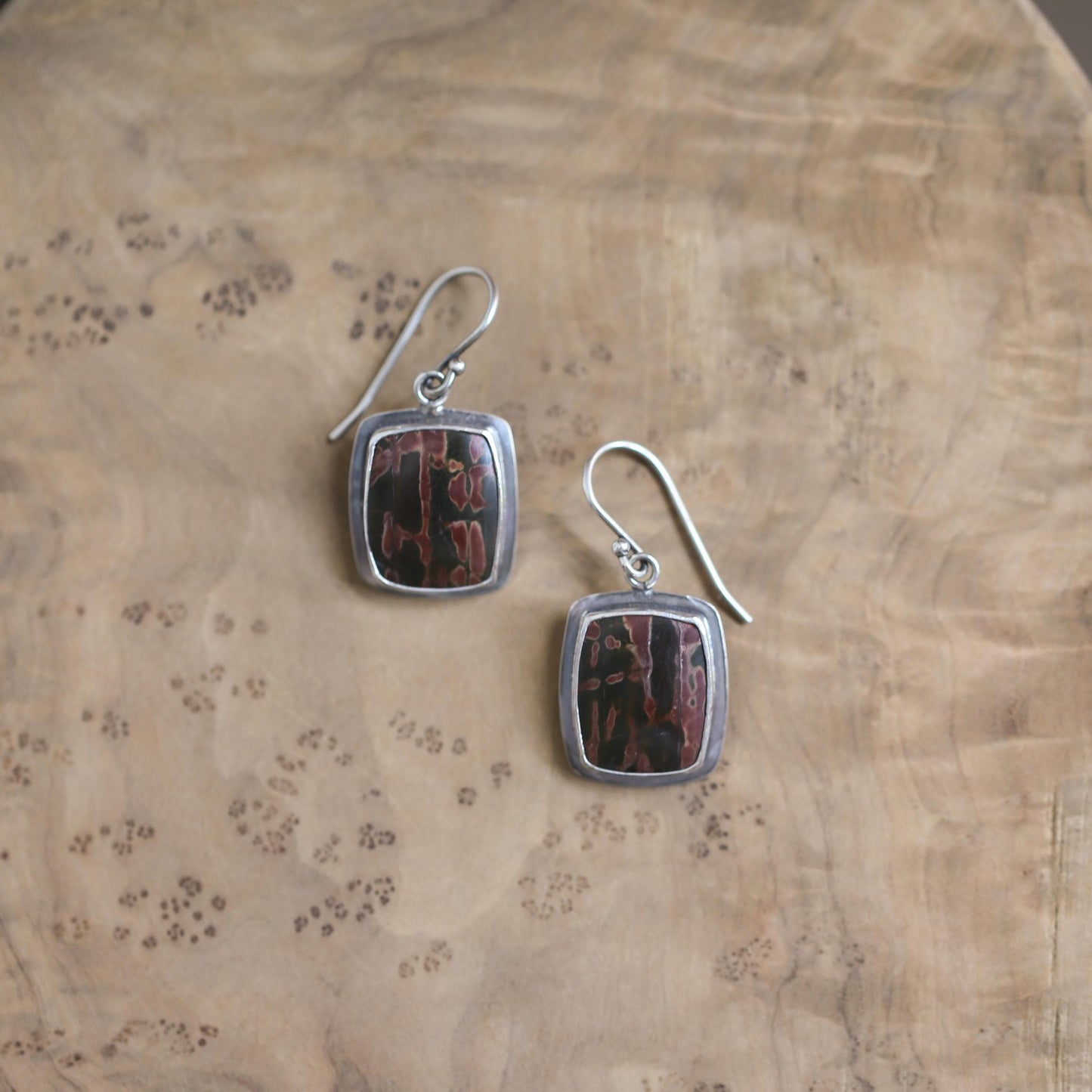 Red Creek Jasper Drop Earrings – Sterling Silver