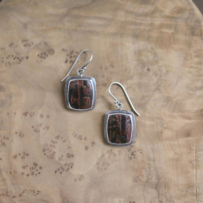 Red Creek Jasper Drop Earrings – Sterling Silver