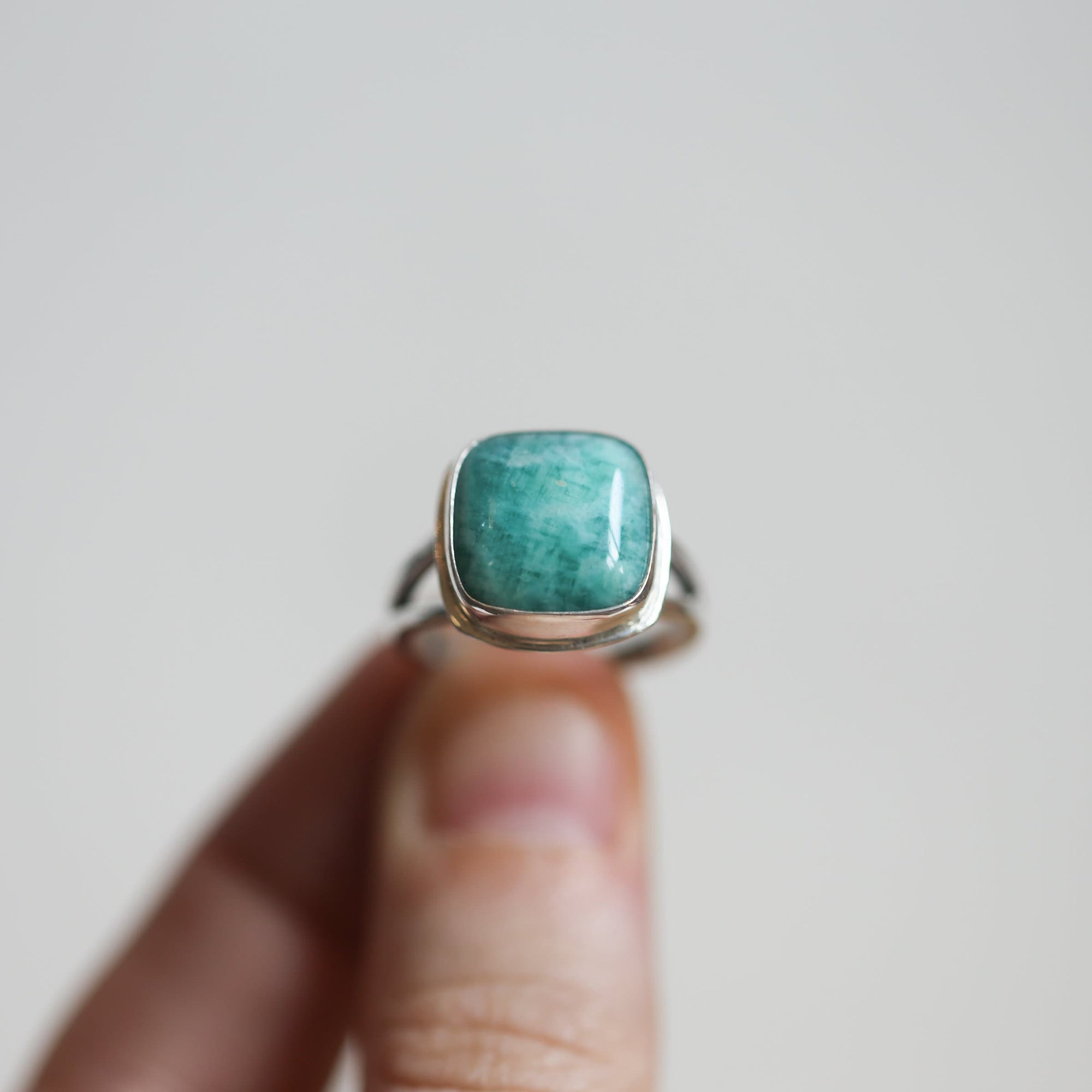 Russian Amazonite Ring - Soft Turquoise Ring - Silversmith - Silversmith Ring