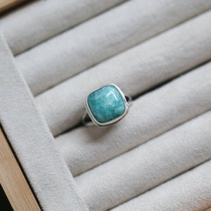 Russian Amazonite Ring - Soft Turquoise Ring - Silversmith - Silversmith Ring