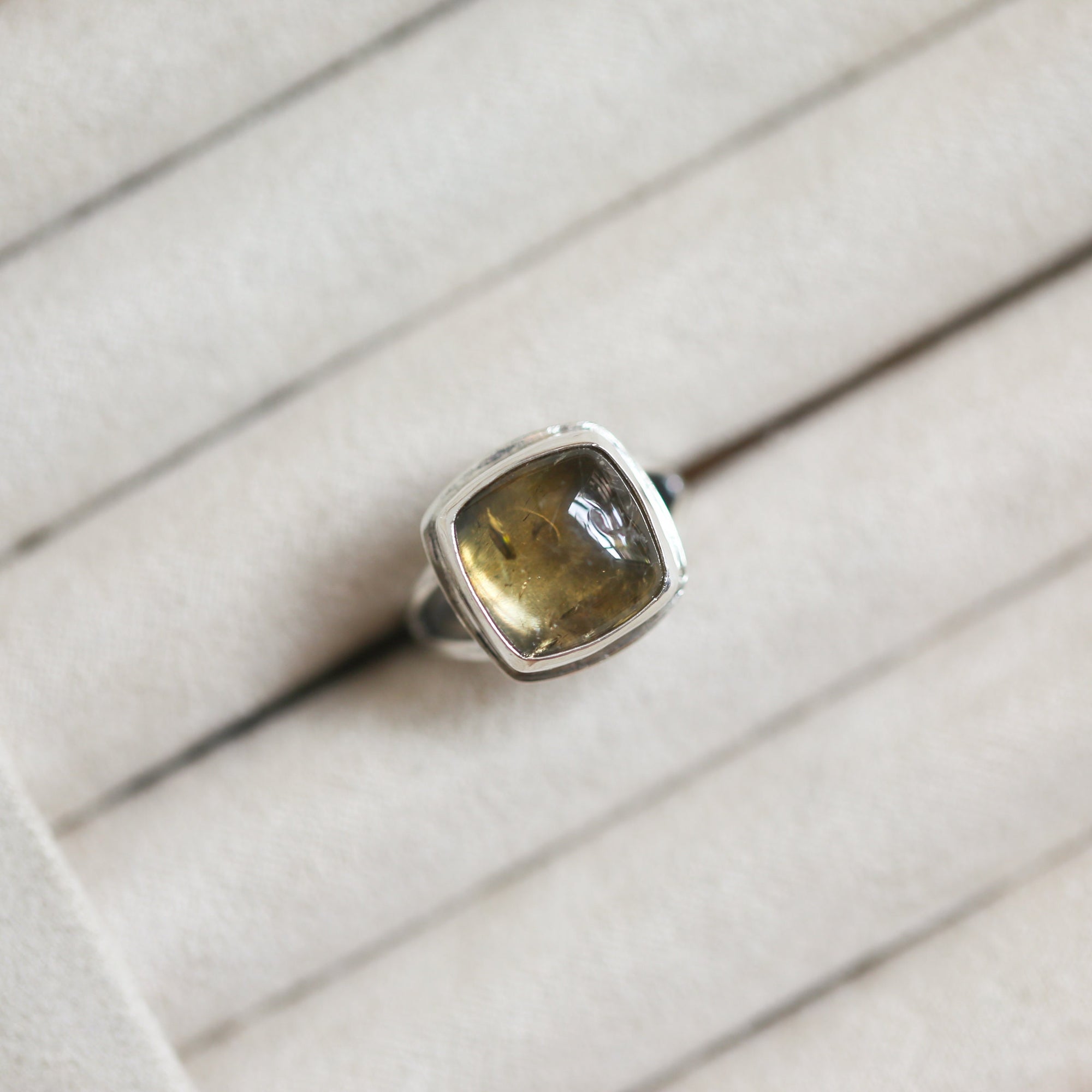 Chelsea Ring in Citrine - Silver Gold Ring - .925 Sterling Silver