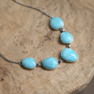 Amazonite Necklace - Multi-Stone - Sterling Silver Chain - OOAK