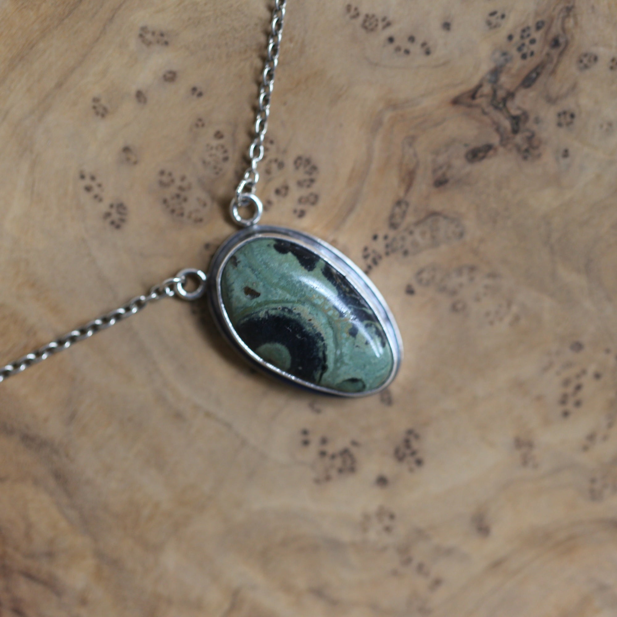 Kambaba Jasper Necklace - Choose Your Stone - Sterling Silver