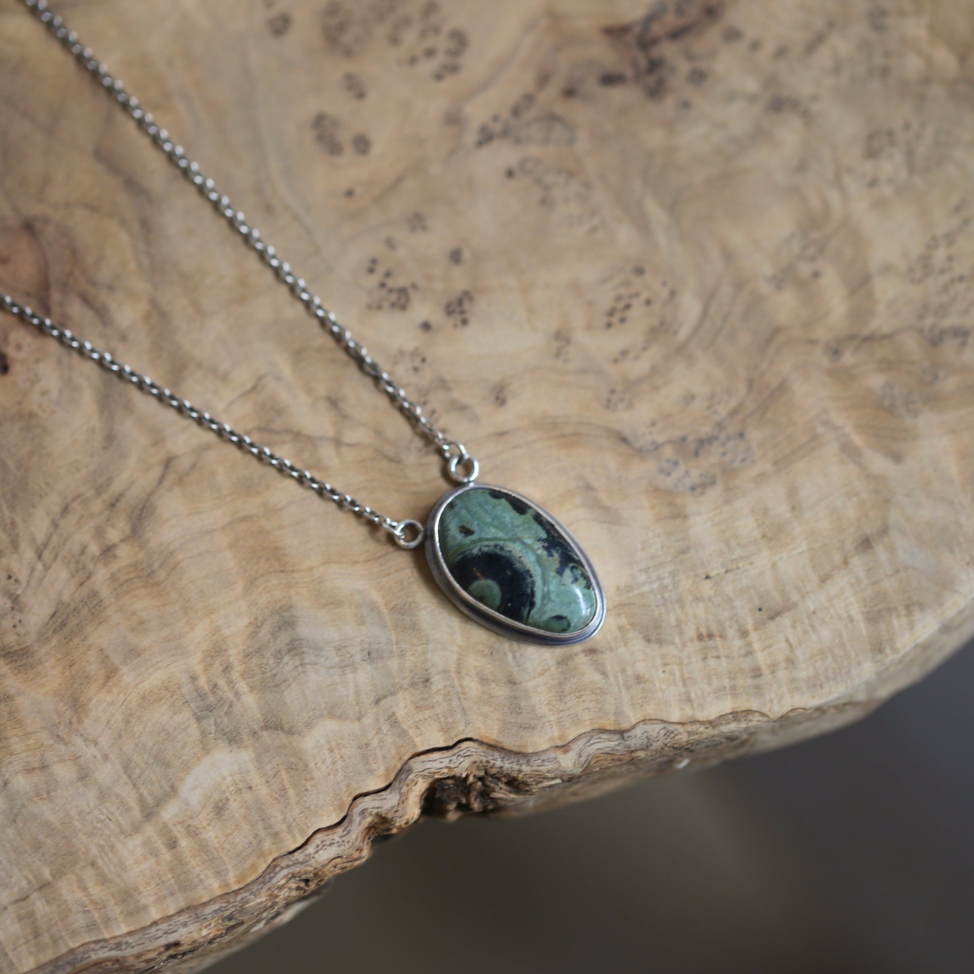 Kambaba Jasper Necklace - Choose Your Stone - Sterling Silver
