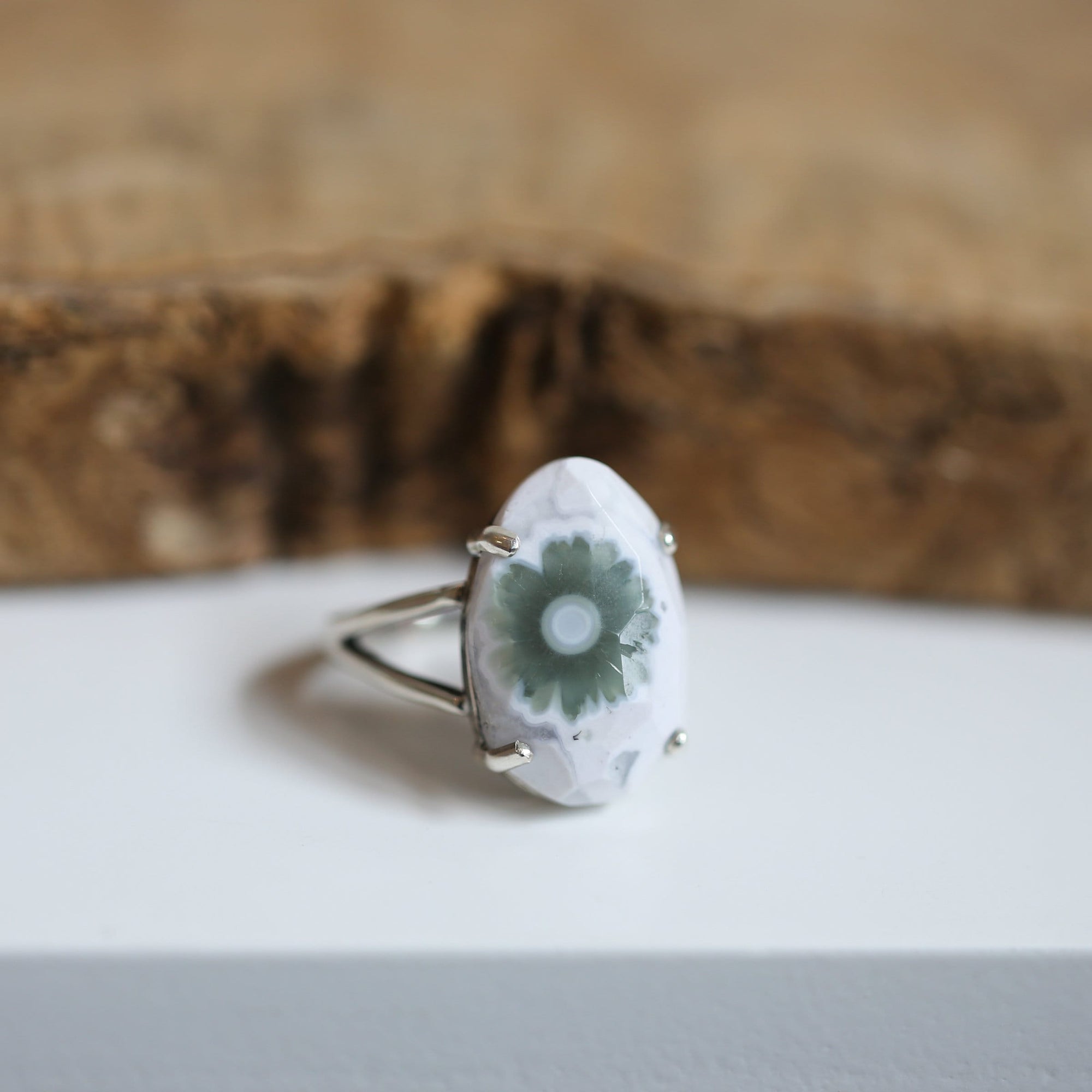 Ocean Jasper Ring - Choose your Stone - Sterling Silver Prong Setting - Silversmith